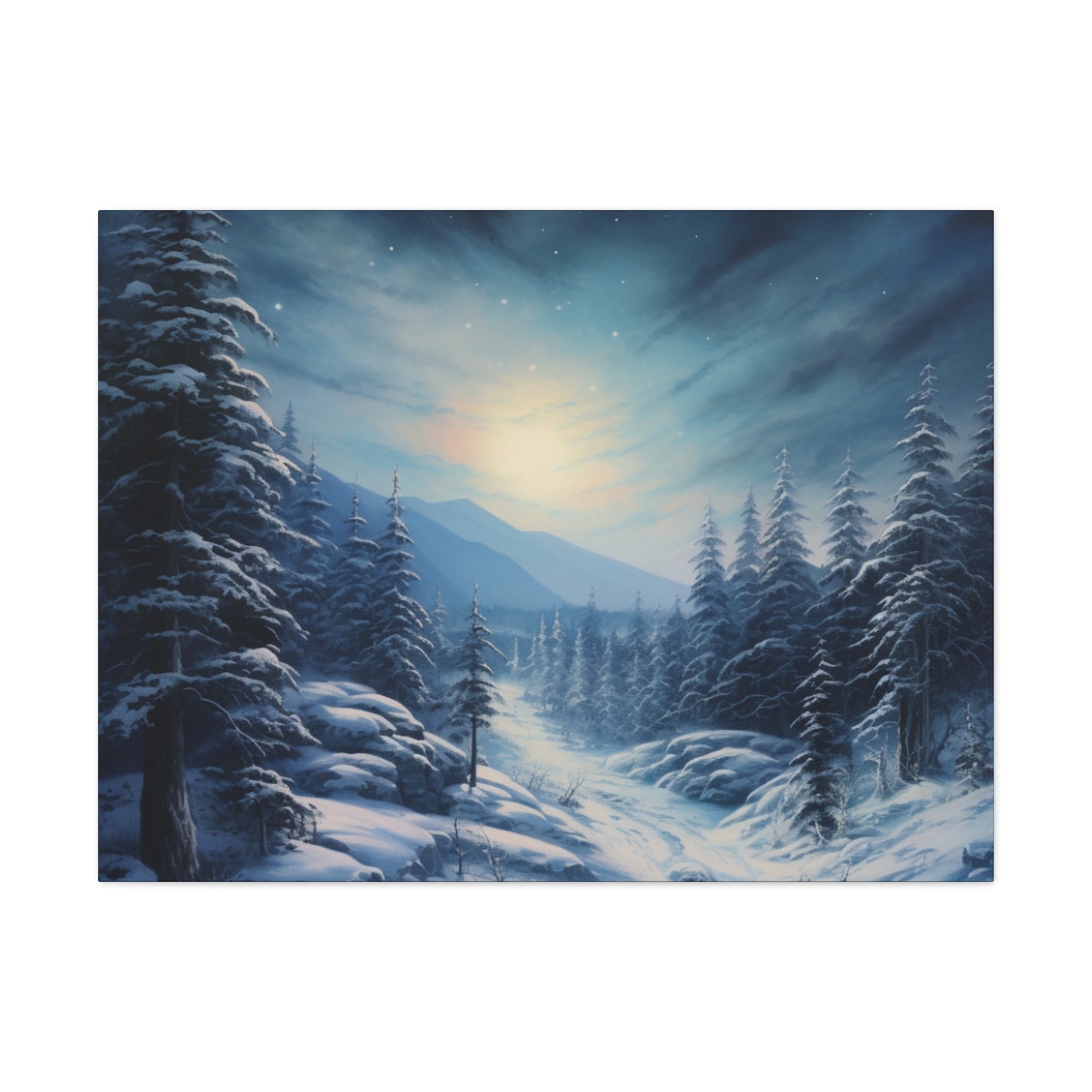 Moonlit Snow Canvas Art