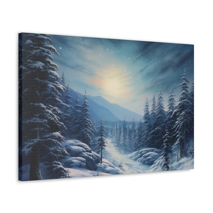 Moonlit Snow Canvas Art