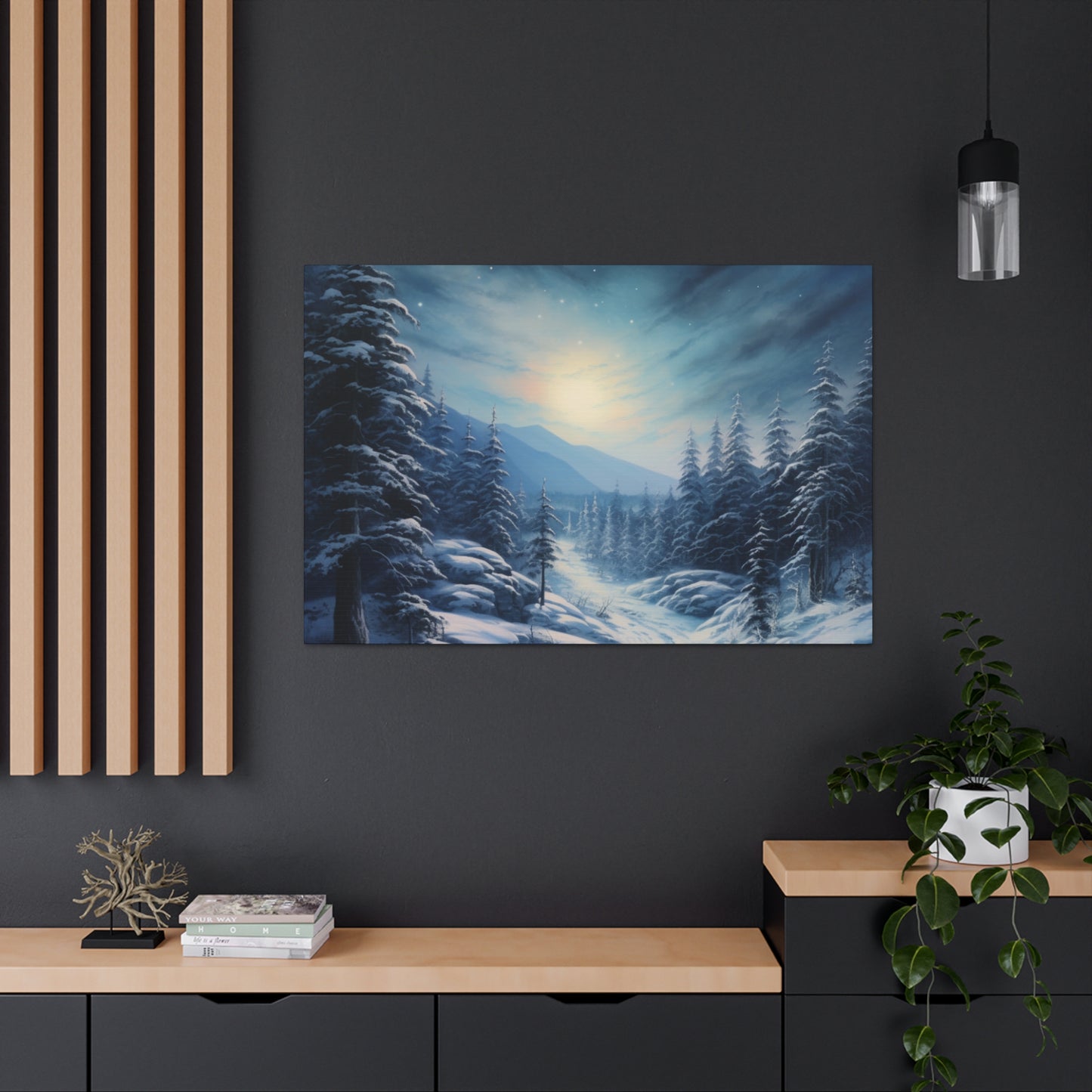 Moonlit Snow Canvas Art