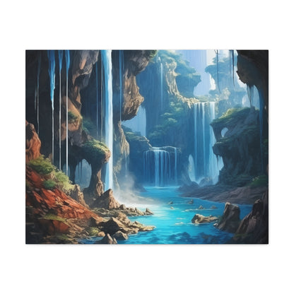 Waterfall Oasis Canvas Art