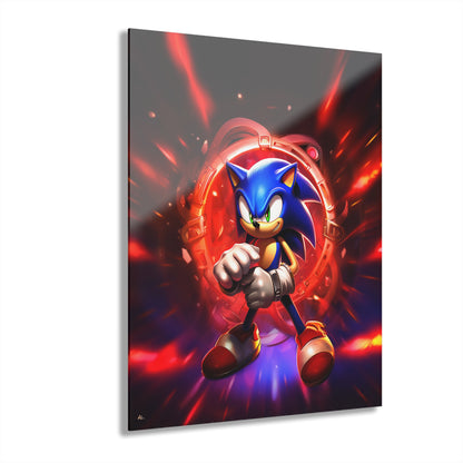 Sonic Red, Video Game, color Splash, Concept Style, Acrylic Wall Art