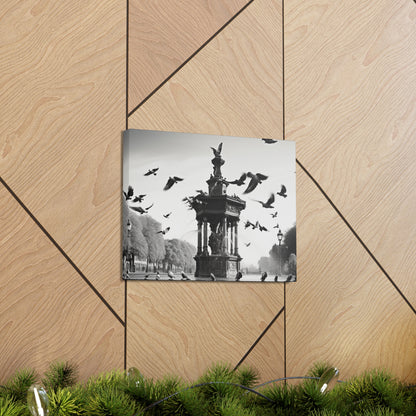 Fountain flock Canvas Art