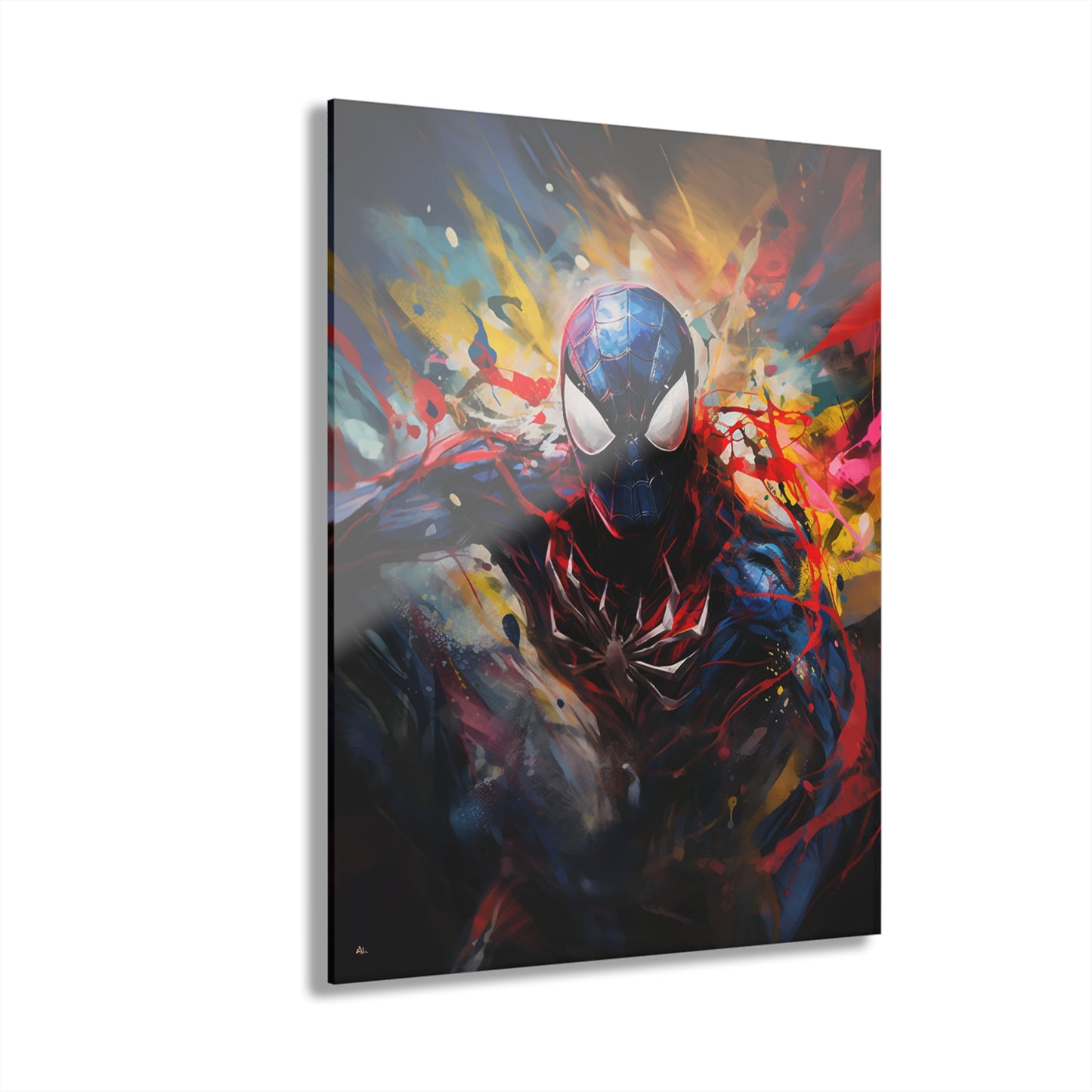 Black Suit Spider Colorsplash, Pop Culture Concept Style, Acrylic Wall Art