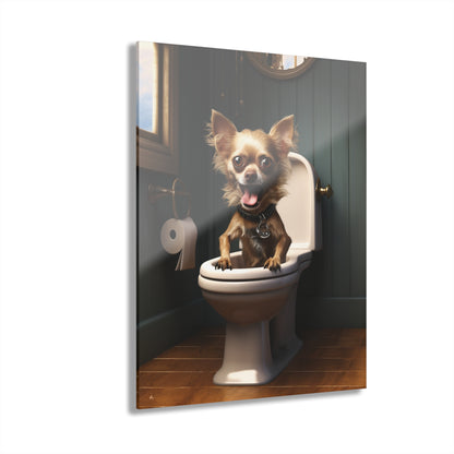 Potty Trained, Dog Animal Concept Style, Acrylic Wall Art