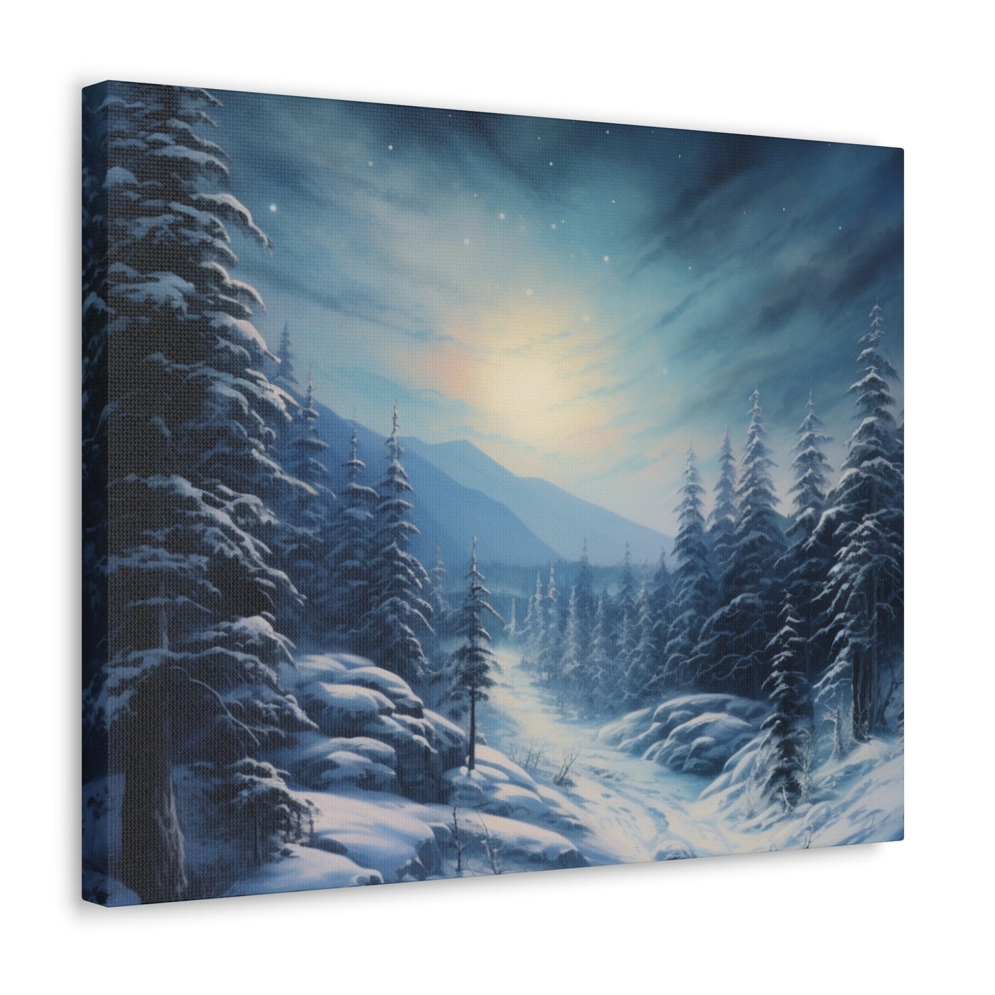 Moonlit Snow Canvas Art