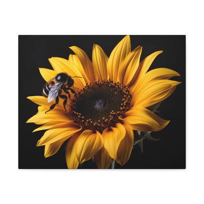 Bumblebee Sunflower Canvas Art