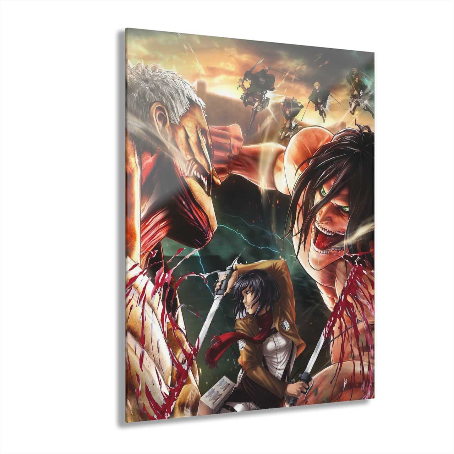 Attack Titan Battle, AOT, Anime, Concept Style, Acrylic Wall Art