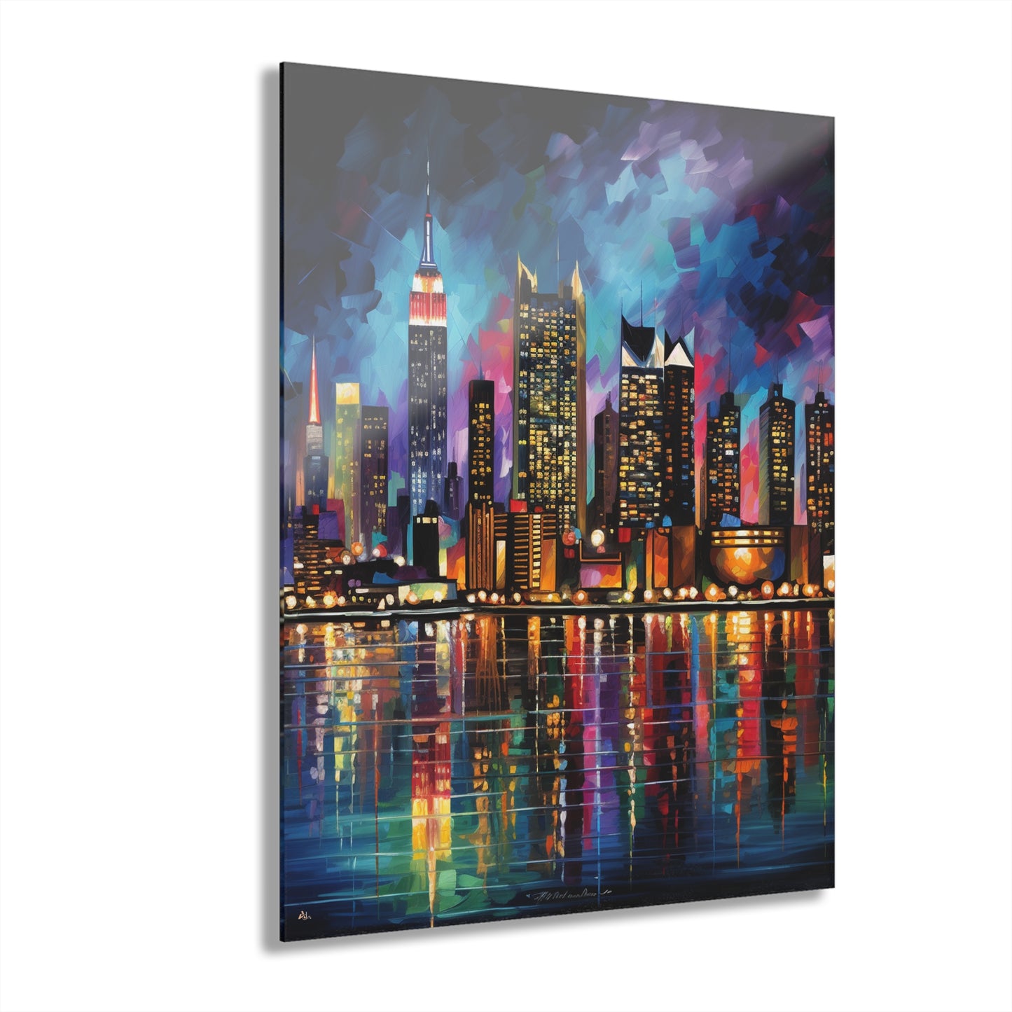 NYC, Abstract Landscape, Concept Style, Acrylic Wall Art