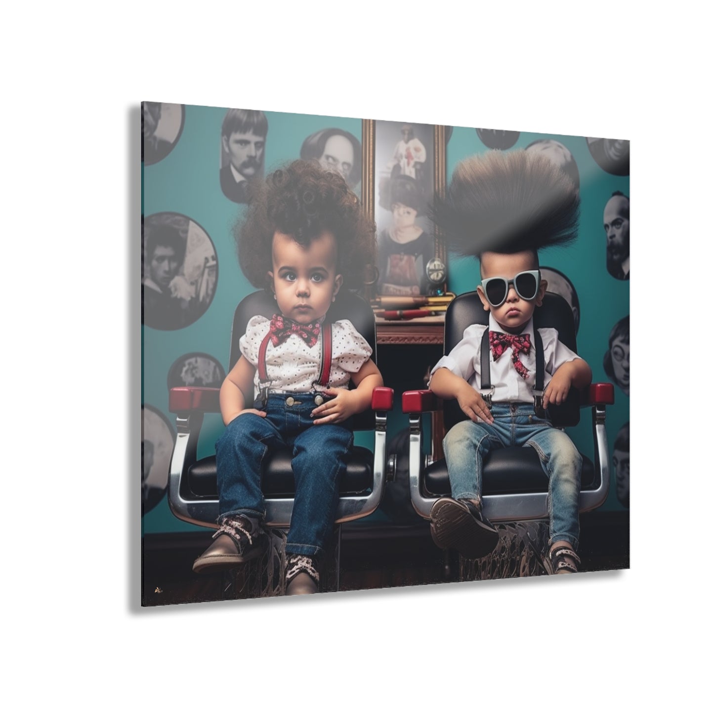 Baby Barbershop, Funny, Concept Style, Acrylic Wall Art