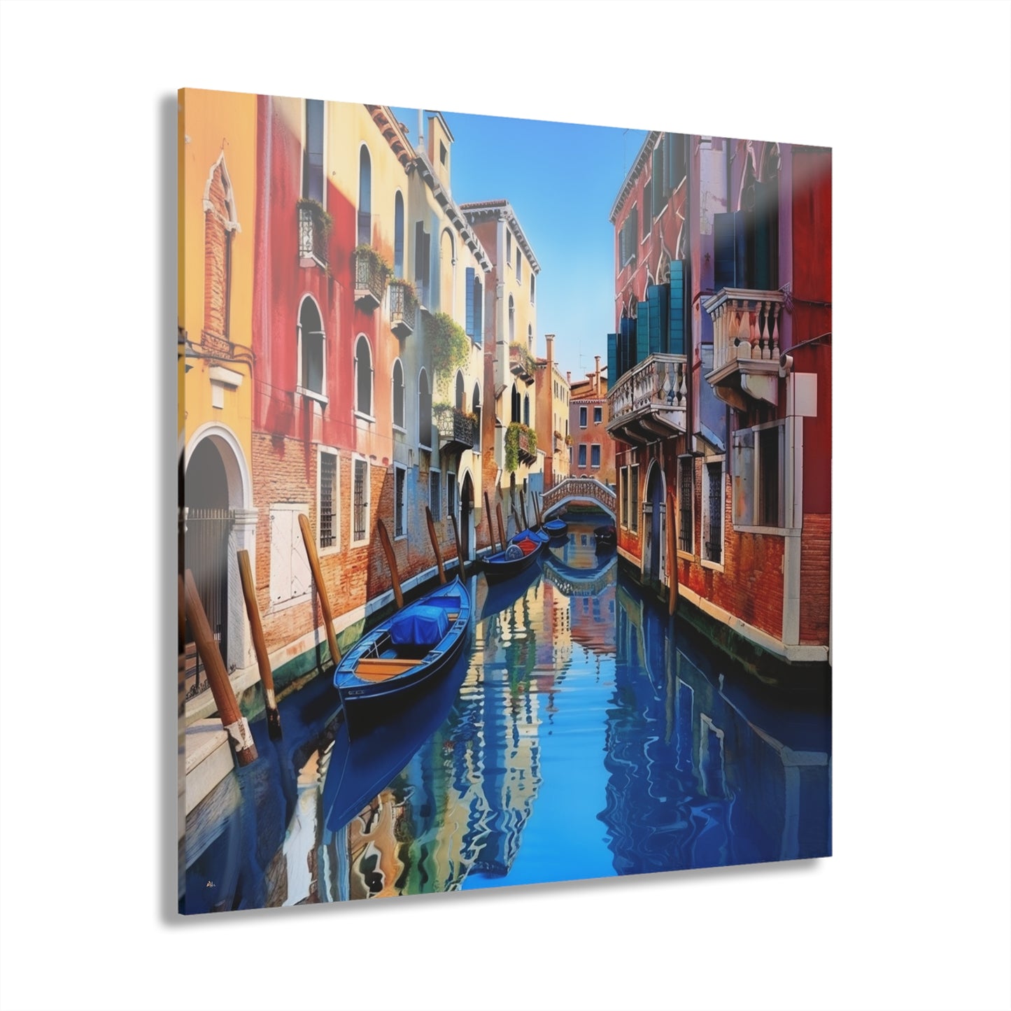 Venice Canal, Landscape, Location, Concept, Acrylic Wall Art