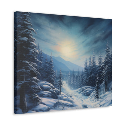 Moonlit Snow Canvas Art