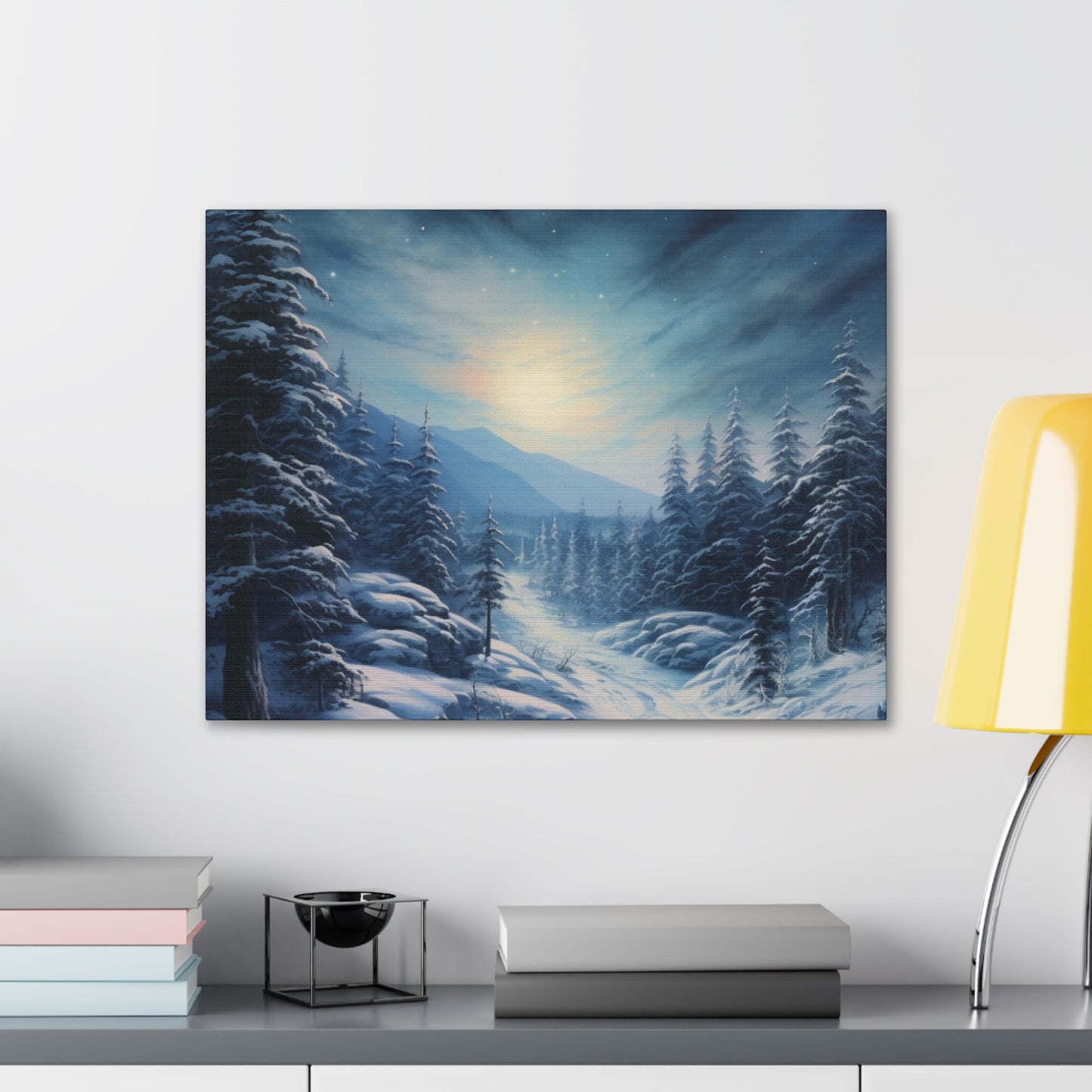 Moonlit Snow Canvas Art