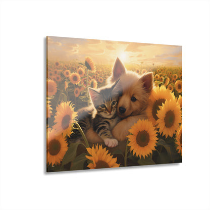 Best Friends, Cat and Dog, Animal Concept Style, Acrylic Wall Art