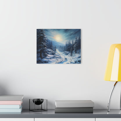 Moonlit Snow, Landscape Concept Style, Acrylic Wall Art