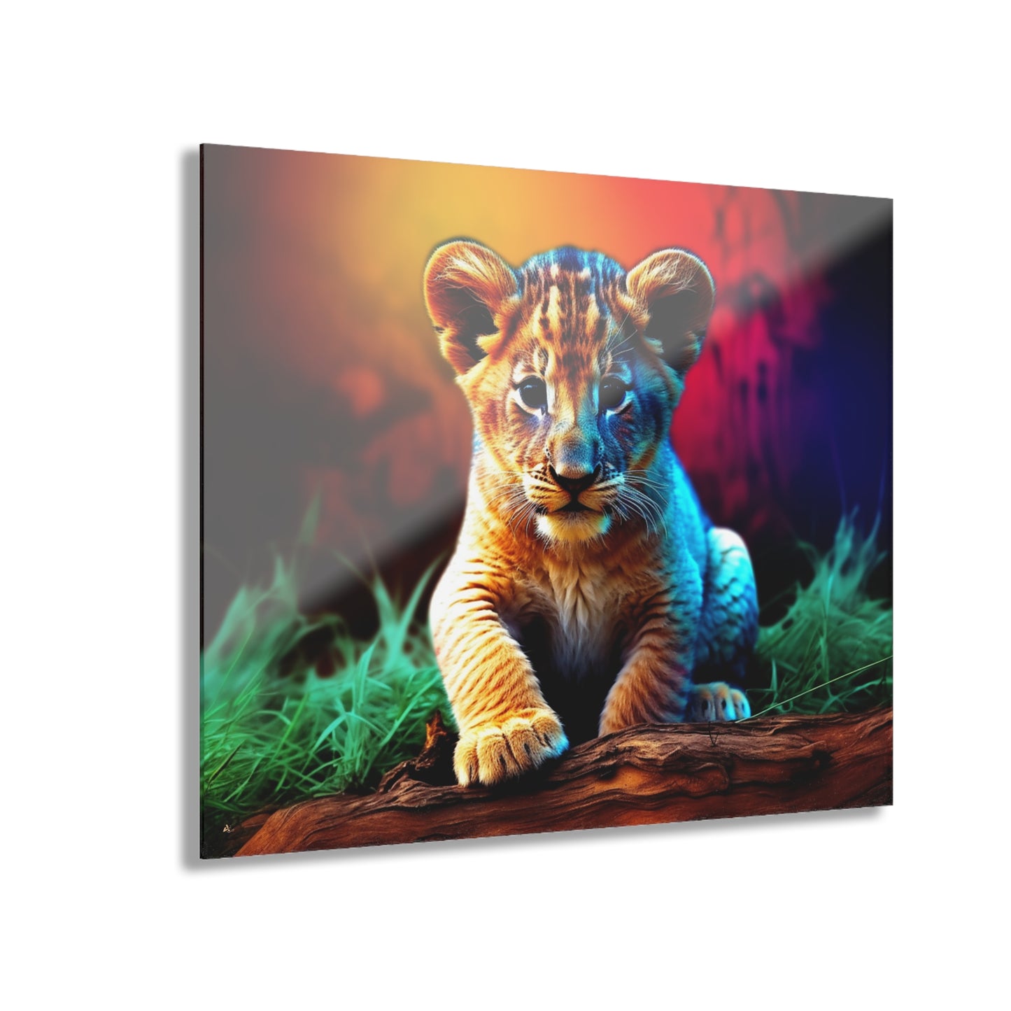 Prince of the Jungle, Lion Cub, Animal Concept Style, Acrylic Wall Art