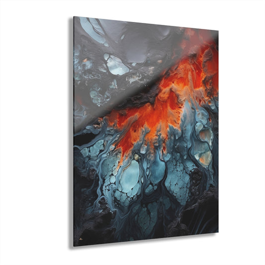 Icey Magma, Abstract, Concept, Acrylic Wall Art