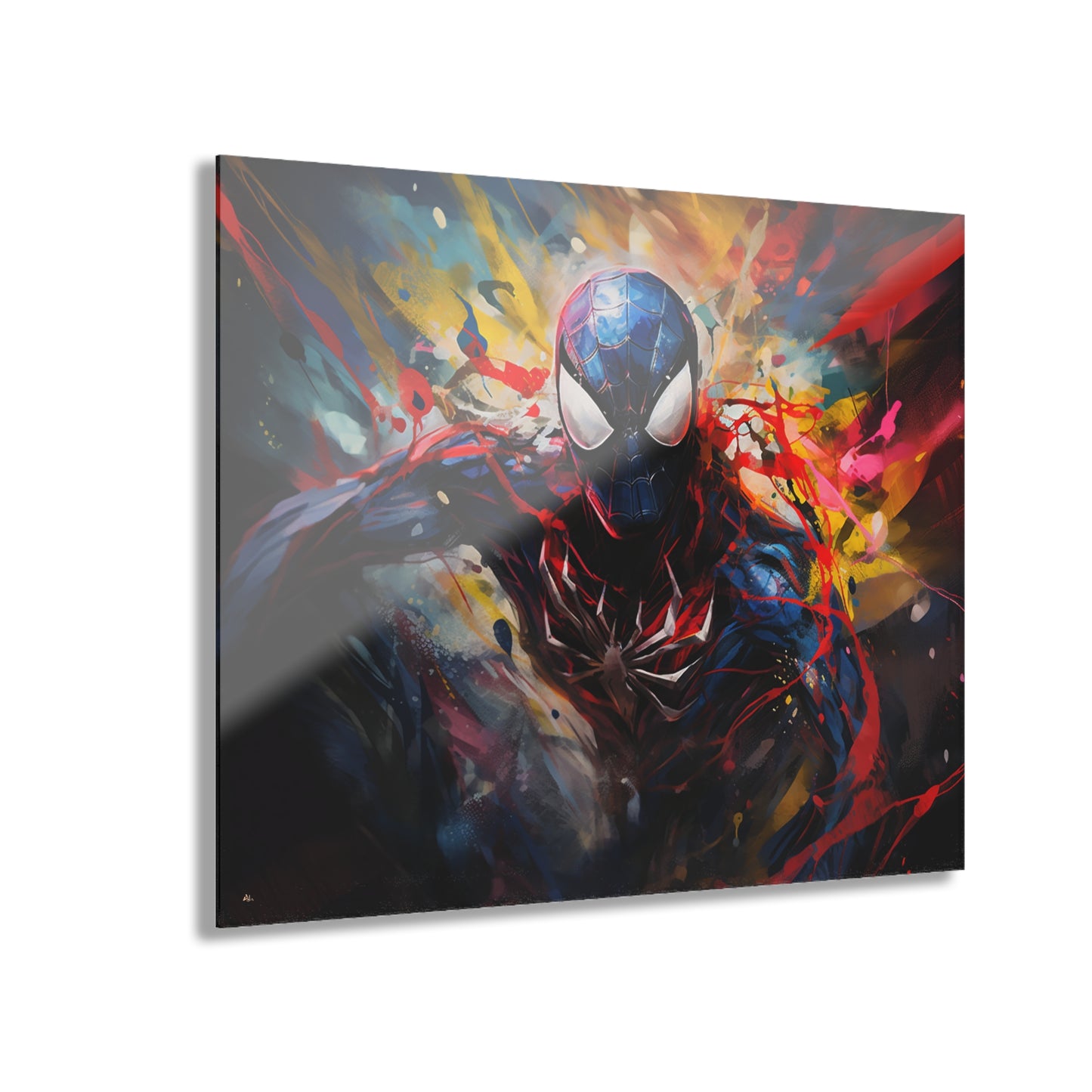 Black Suit Spider Colorsplash, Pop Culture Concept Style, Acrylic Wall Art