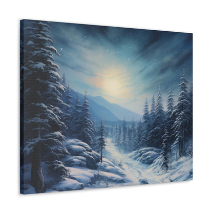 Moonlit Snow Canvas Art