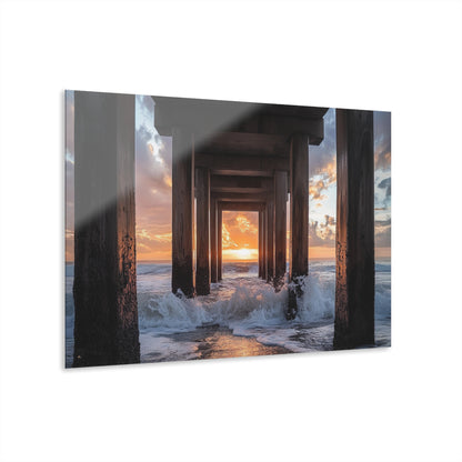 Sunset Pier, Landscape, Acrylic Wall Art