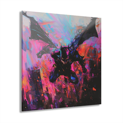 Abstract Knight: Picasso's Gotham Glide, Fan Concept Batman, Acrylic Wall Art