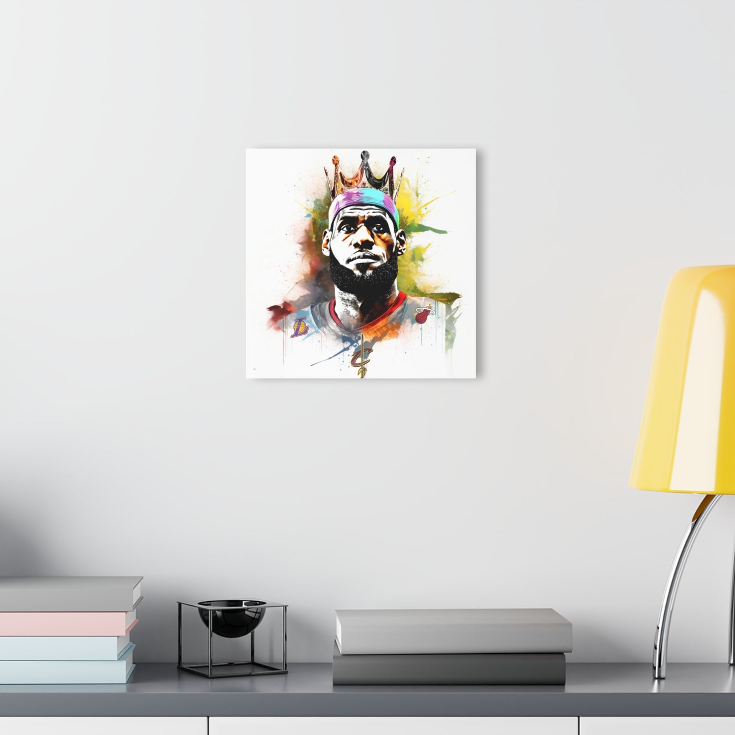 King James, Basketball Fan, Color splash, Acrylic Wall Art