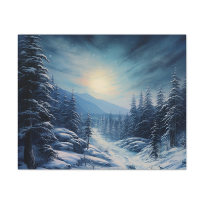 Moonlit Snow Canvas Art