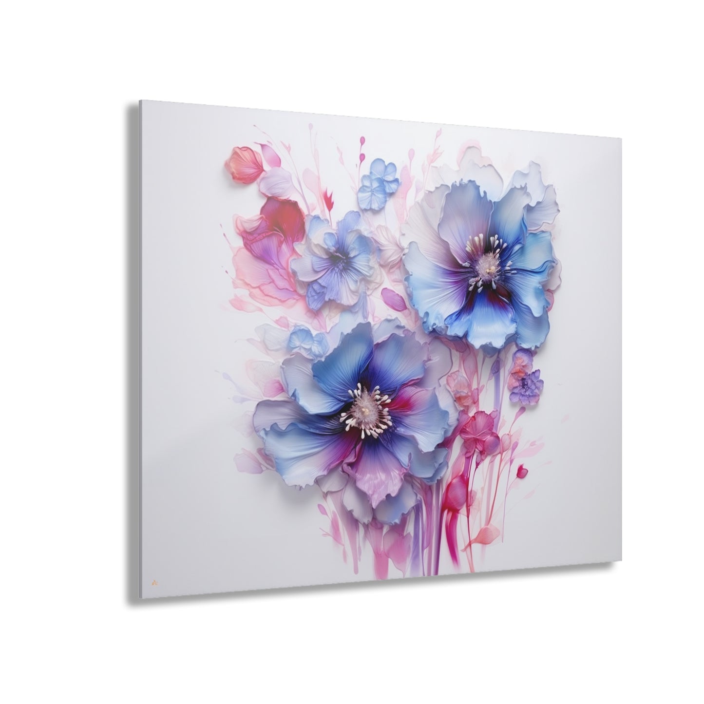 Feeling Blue, Flowers, no background, Concept Style, Acrylic Wall Art