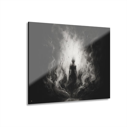 Flame Walker, Black and White, Concept Style, Acrylic Wall Art