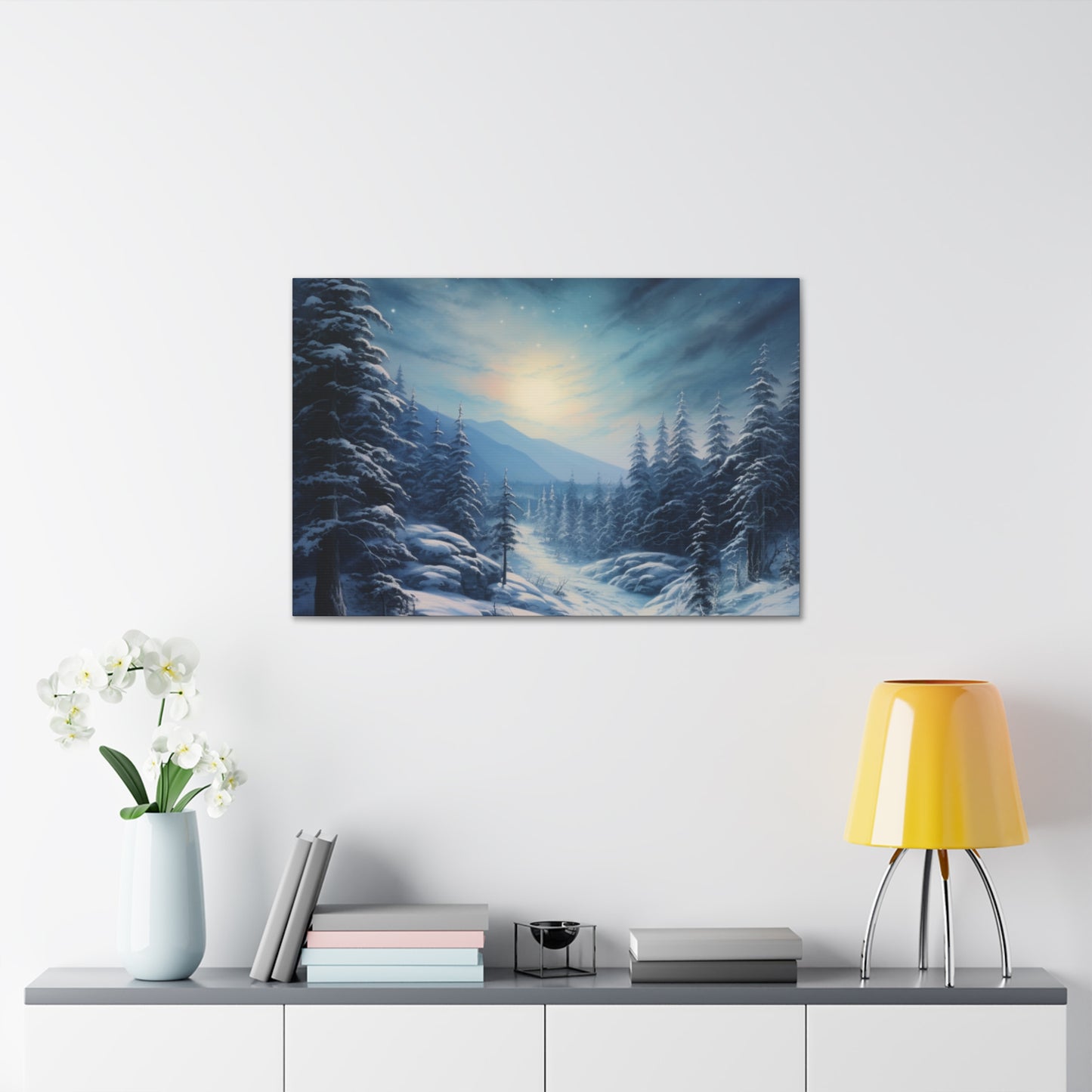 Moonlit Snow Canvas Art