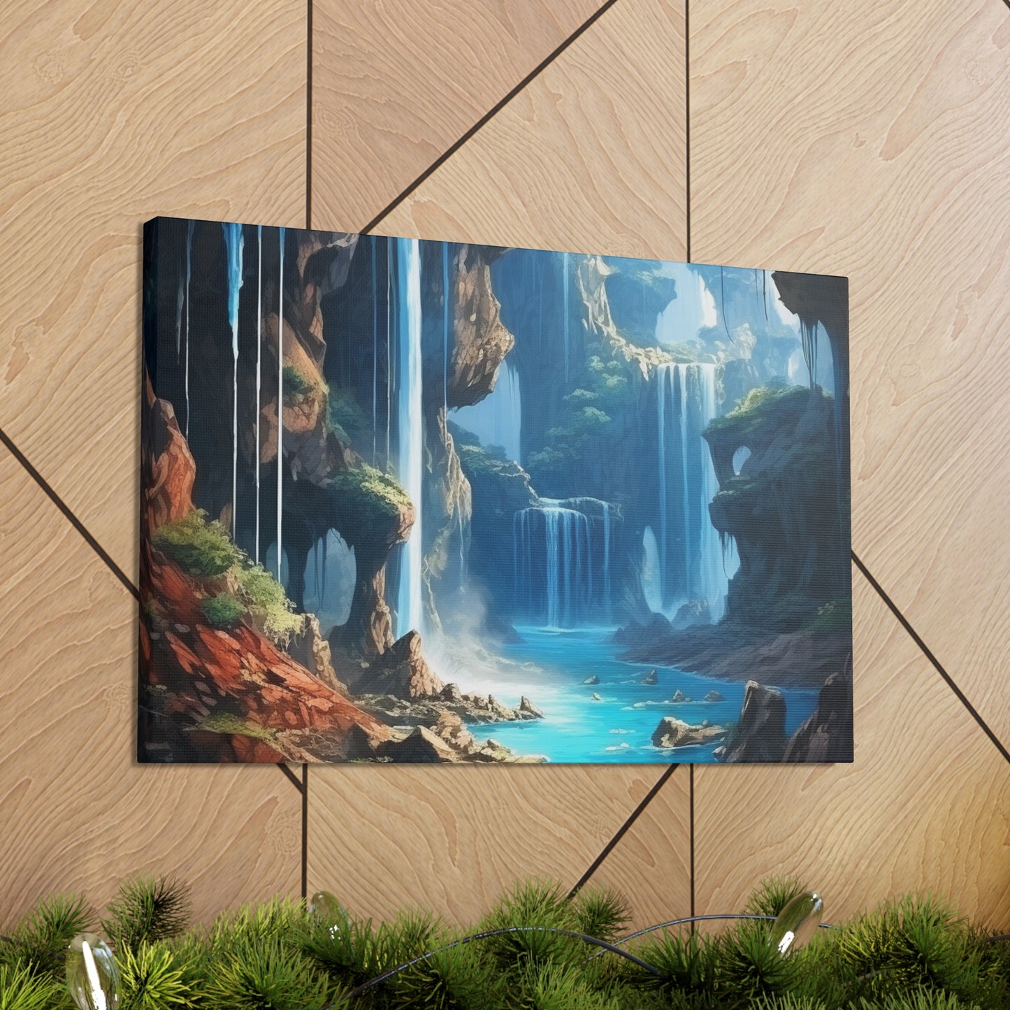 Waterfall Oasis Canvas Art