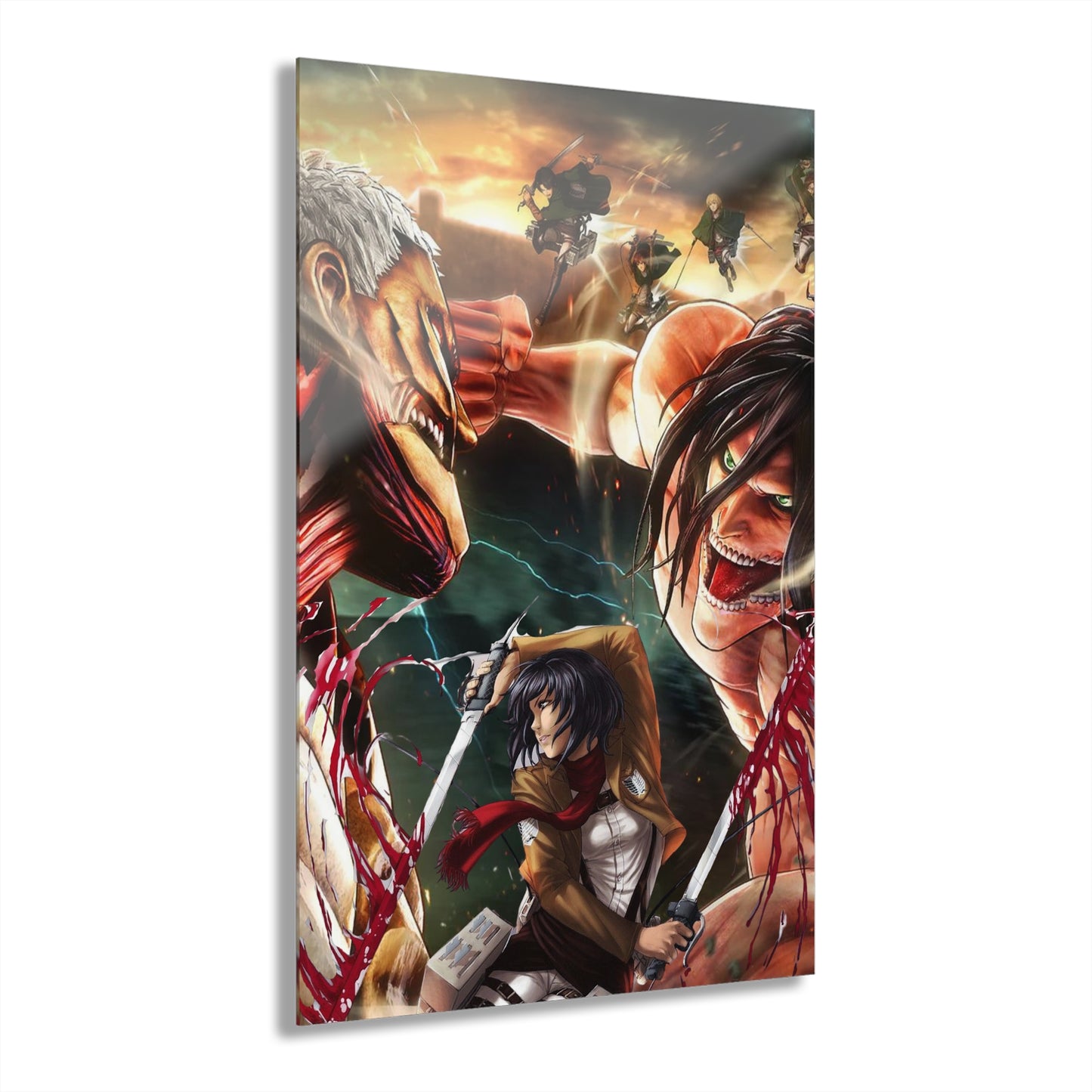 Attack Titan Battle, AOT, Anime, Concept Style, Acrylic Wall Art