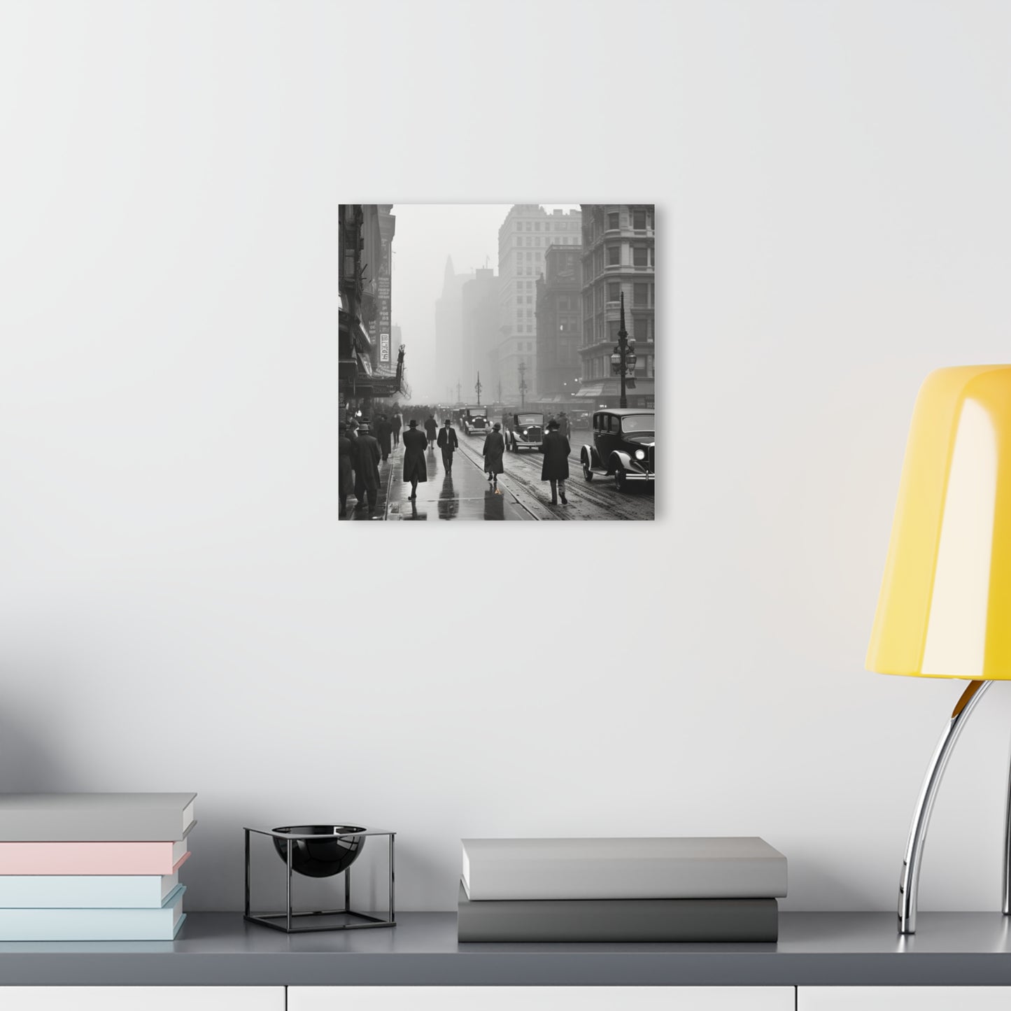 1900's City, Black and White Concept Style, Acrylic Wall Art