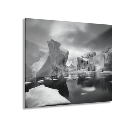 Arctic, Black and White, Landscape, Concept Style, Acrylic Wall Art