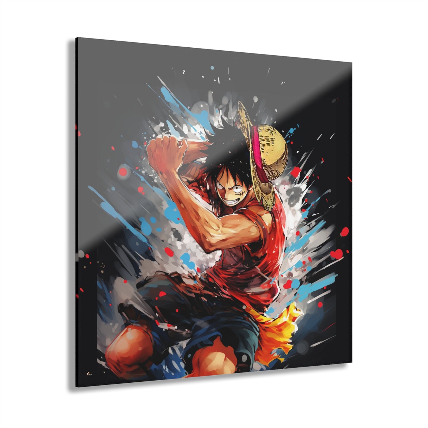 King of the Pirates, Luffy, Anime, Color Splash, Concept, Acrylic Wall Art