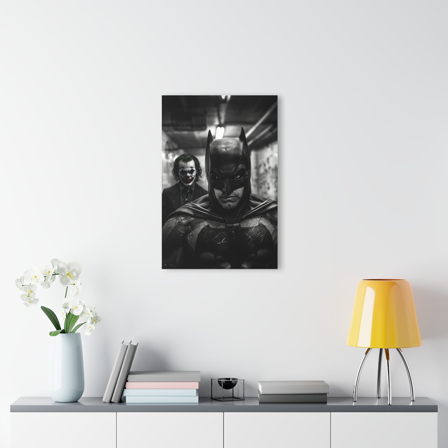 Monochromatic Knight, Joker's Delight, Fan Concept Style Batman, Acrylic Wall Art