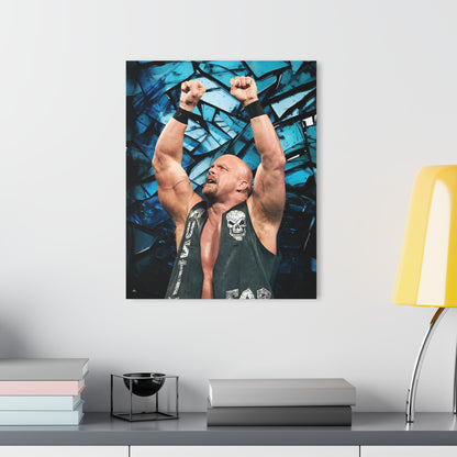 Stone Cold Steve Austin, Concept Style, Broken Glass Background, Acrylic Wall Art