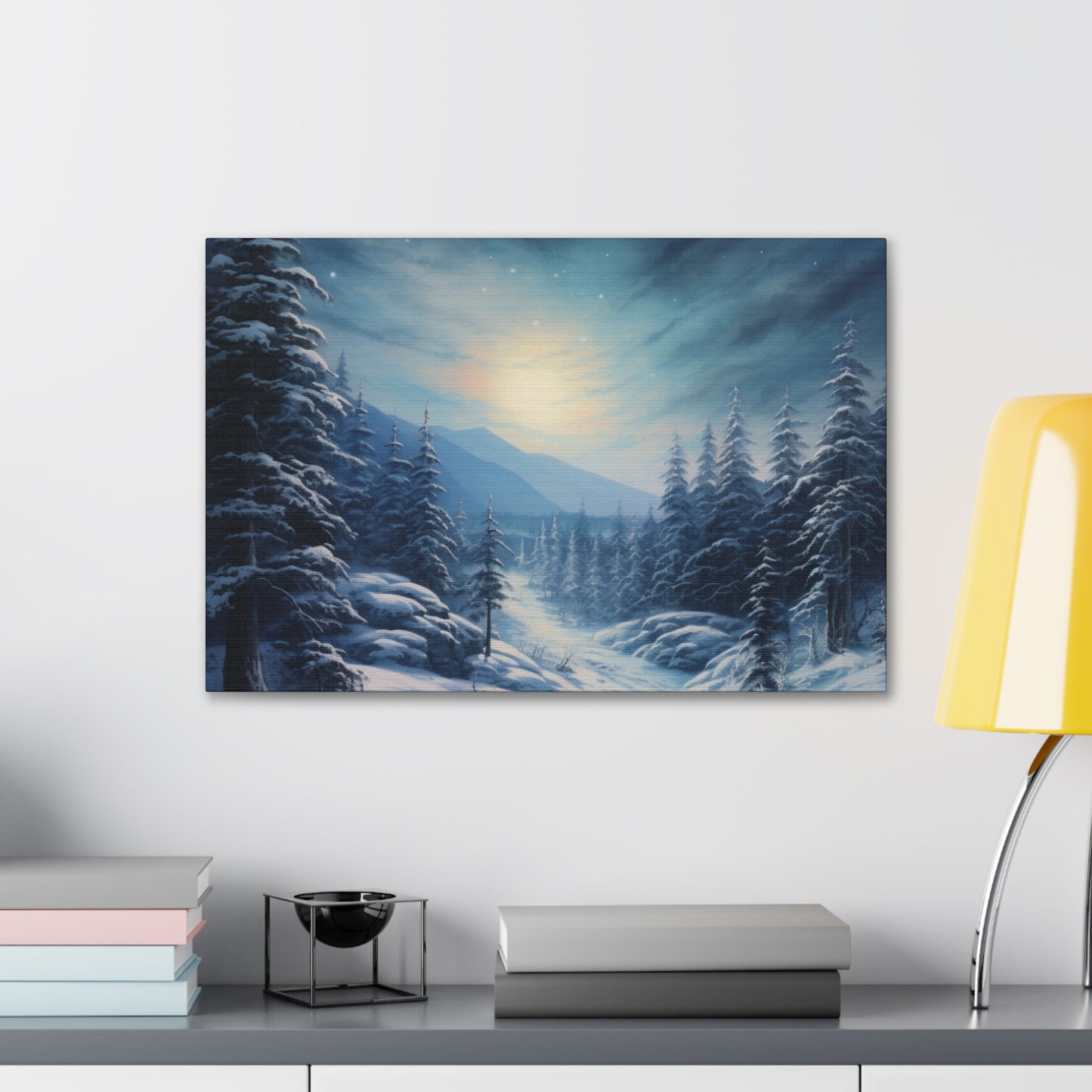 Moonlit Snow Canvas Art