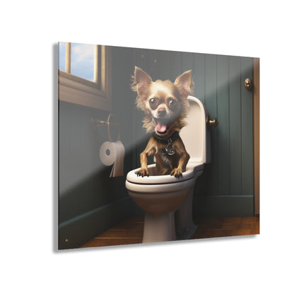 Potty Trained, Dog Animal Concept Style, Acrylic Wall Art