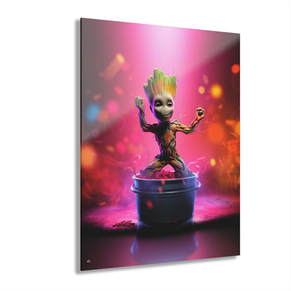 Dance Party Groot, Pop Culture Concept Style, Acrylic Wall Art