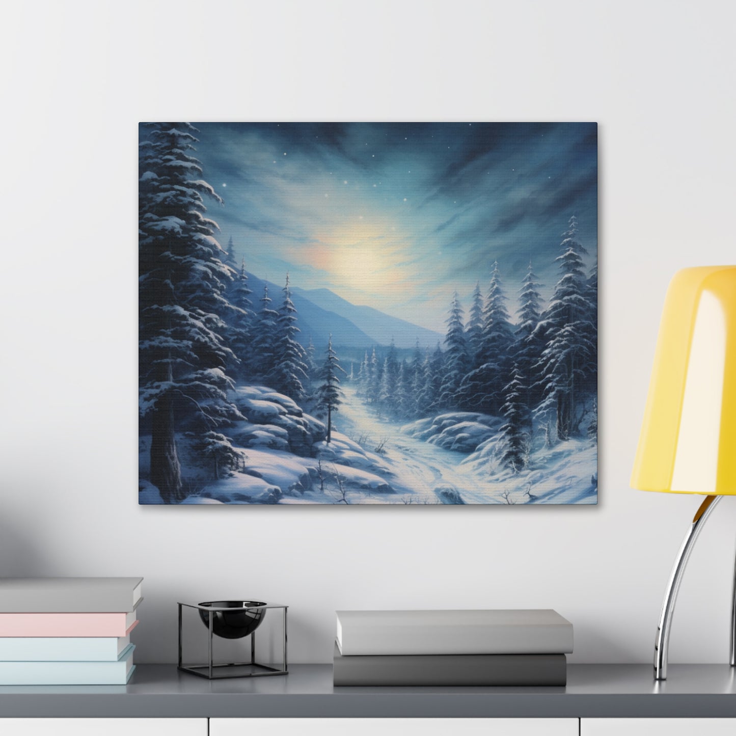 Moonlit Snow Canvas Art