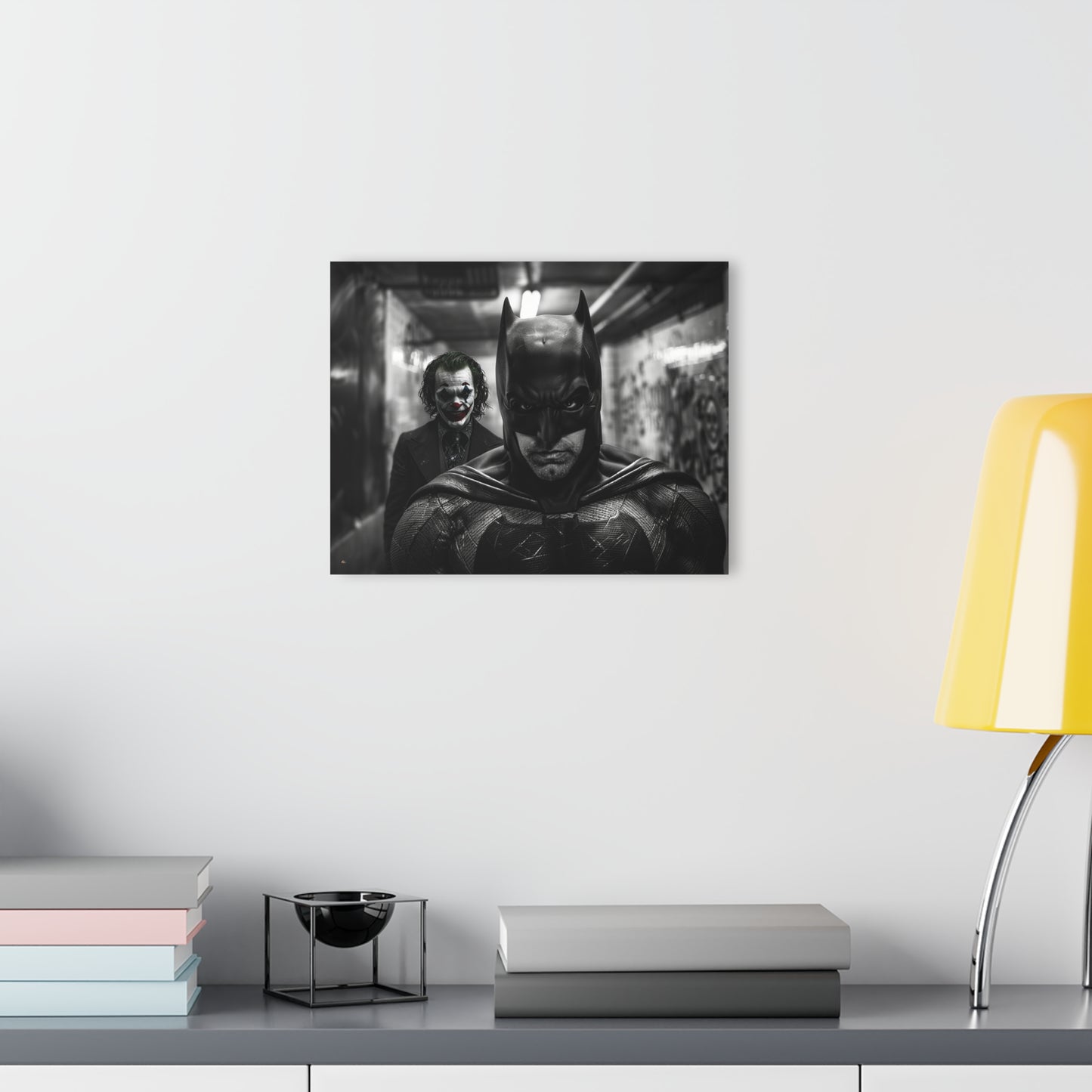 Monochromatic Knight, Joker's Delight, Fan Concept Style Batman, Acrylic Wall Art