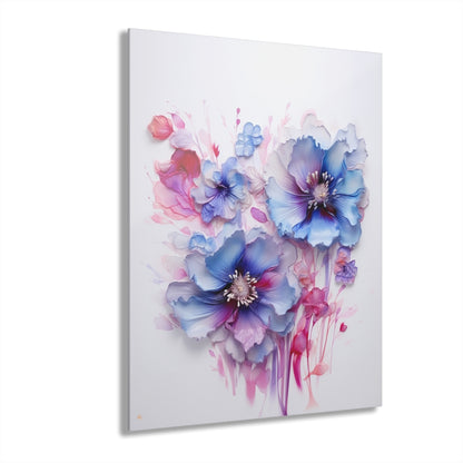 Feeling Blue, Flowers, no background, Concept Style, Acrylic Wall Art