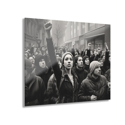 Protest, Black and White Concept Style, Acrylic Wall Art