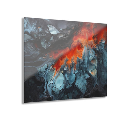 Icey Magma, Abstract, Concept, Acrylic Wall Art