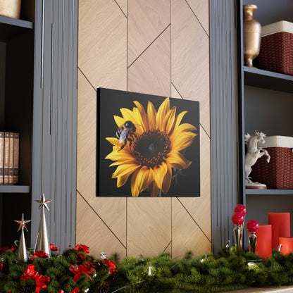 Bumblebee Sunflower Canvas Art