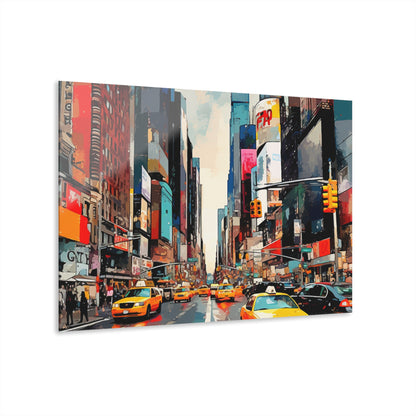 NYC Street, Abstract Concept Style, Acrylic Wall Art