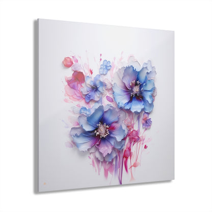 Feeling Blue, Flowers, no background, Concept Style, Acrylic Wall Art