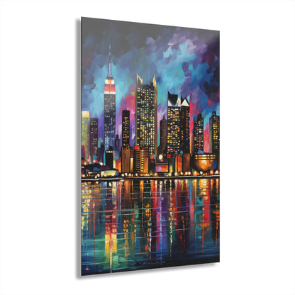 NYC, Abstract Landscape, Concept Style, Acrylic Wall Art