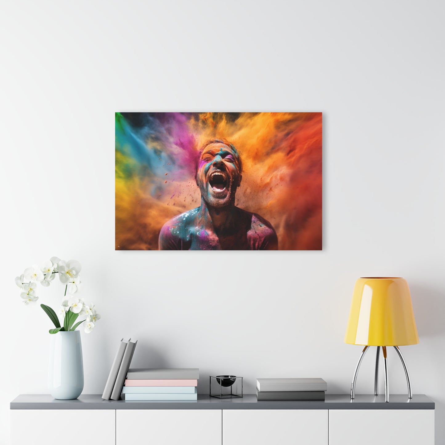 Happiness, Colorsplash Concept, human emotion, Acrylic Wall Art