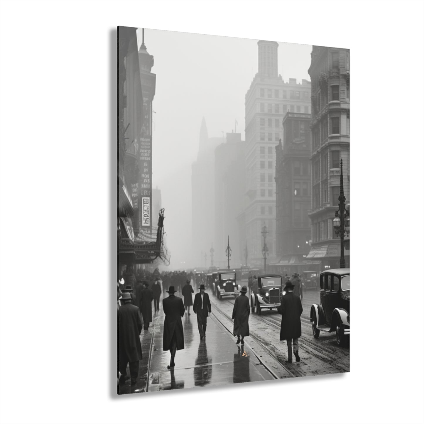 1900's City, Black and White Concept Style, Acrylic Wall Art